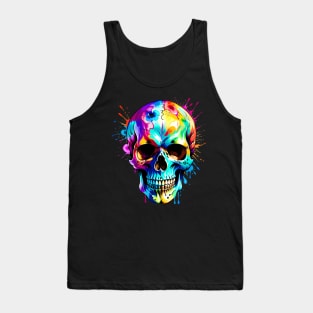 Colored Skull Design in Vibrant Vector Style Tank Top